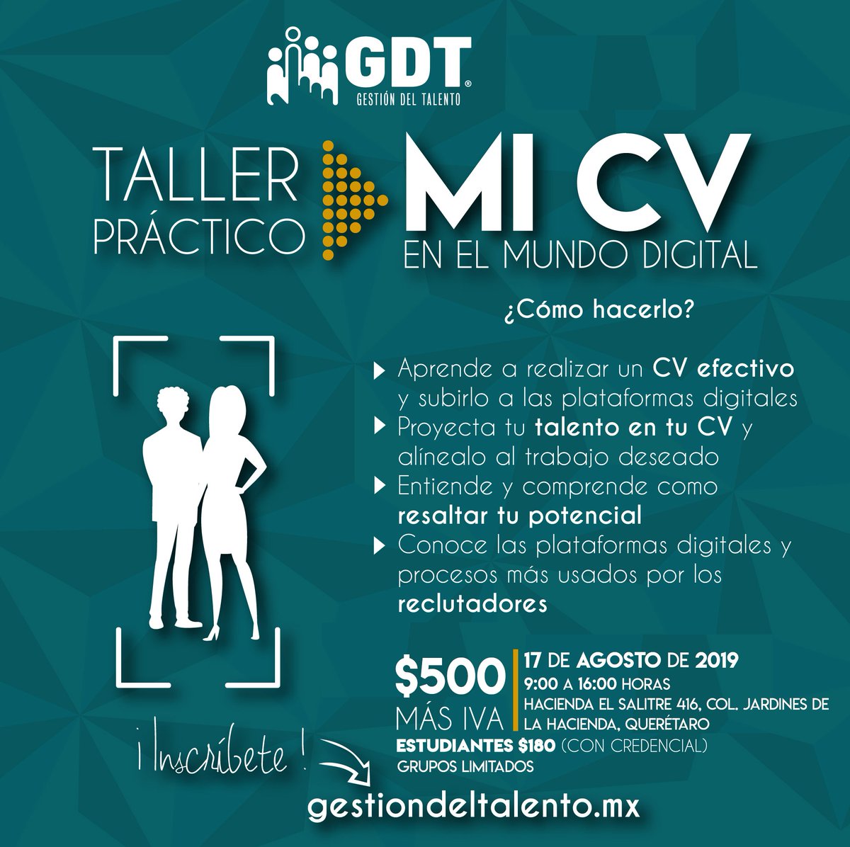 GdTalento's tweet photo. ¿Ya te inscribiste en el taller “Mi CV en el mundo digital”?, ¡aprende a diseñar un currículum efectivo que atraiga a buscadores de Talento!, regístrate en 👉🏻👉🏻https://t.co/tBeFc1exFt ¡Faltan pocos días! 

#CV #BúsquedaDeEmpleo #Oportunidad https://t.co/12oneGl1Zt