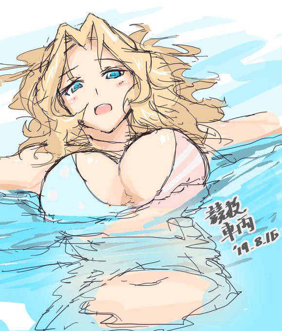 #ガルパン版深夜のお絵描き60分一本勝負
 #ガルパン版深夜のお絵描き60分一本勝負_20190816
お題:「ケイ」 