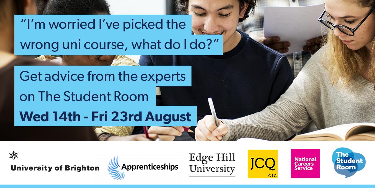 thestudentroom's tweet photo. So you've got your A-level Results, but what next? 🤔
Experts from @NationalCareers @uniofbrighton &amp; MORE are online between 14th - 23rd Aug to help you with your questions about exam results and the steps you can take! ☺️: https://t.co/07nVLGrFwG
#alevelresults2019 https://t.co/Udhk8w0Ezq