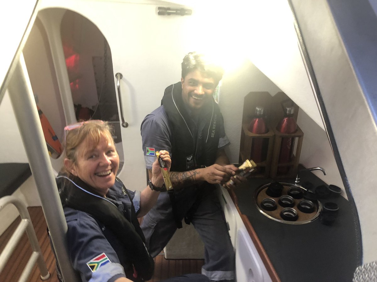 #Rescu5 crew making coffee whilst underway. One of the great comforts on board the #ORC140