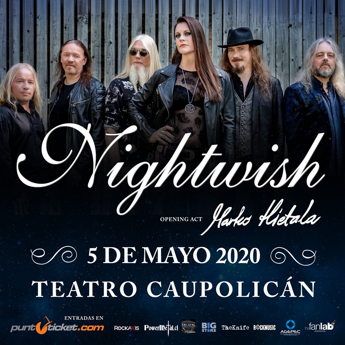 ZumbidoCL's tweet photo. Nightwish regresa a Chile para presentarse el próximo 5 de mayo 2020 en el Teatro Caupolicán - Entradas disponibles desde el 19 de agosto en @puntoticket #Nightwish 
#NightwishenChile #thefanlab https://t.co/fd6qryf4py