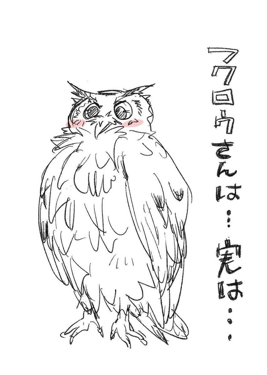 TLにフクロウさんの衝撃写真が流れてきて…とてつもなく描きたい衝動にかられましたwww('>∀<`)ゝ
(飼い主様にも許可もらいましたよ♡)

フクロウさん(みーちゃん?)…実は
素敵な美脚なんですよ!!✨✨ 