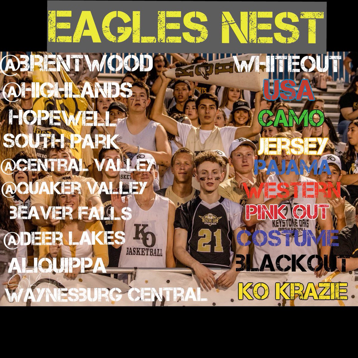 KoKrazies's tweet photo. 2019 student section themes😝🏈week 0 @ brentwood WHITEOUT! RETWEET &amp; FAVORITE👀EVERYONE BE THERE https://t.co/SWUAOrjbCO