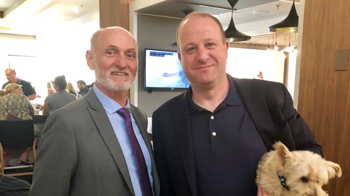 AHPAssociation's tweet photo. AHPA President Michael McGuffin and Colorado Governor Jared Polis at AHPA's Hemp-CBD Supplement Congress https://t.co/UMPUFs83KN