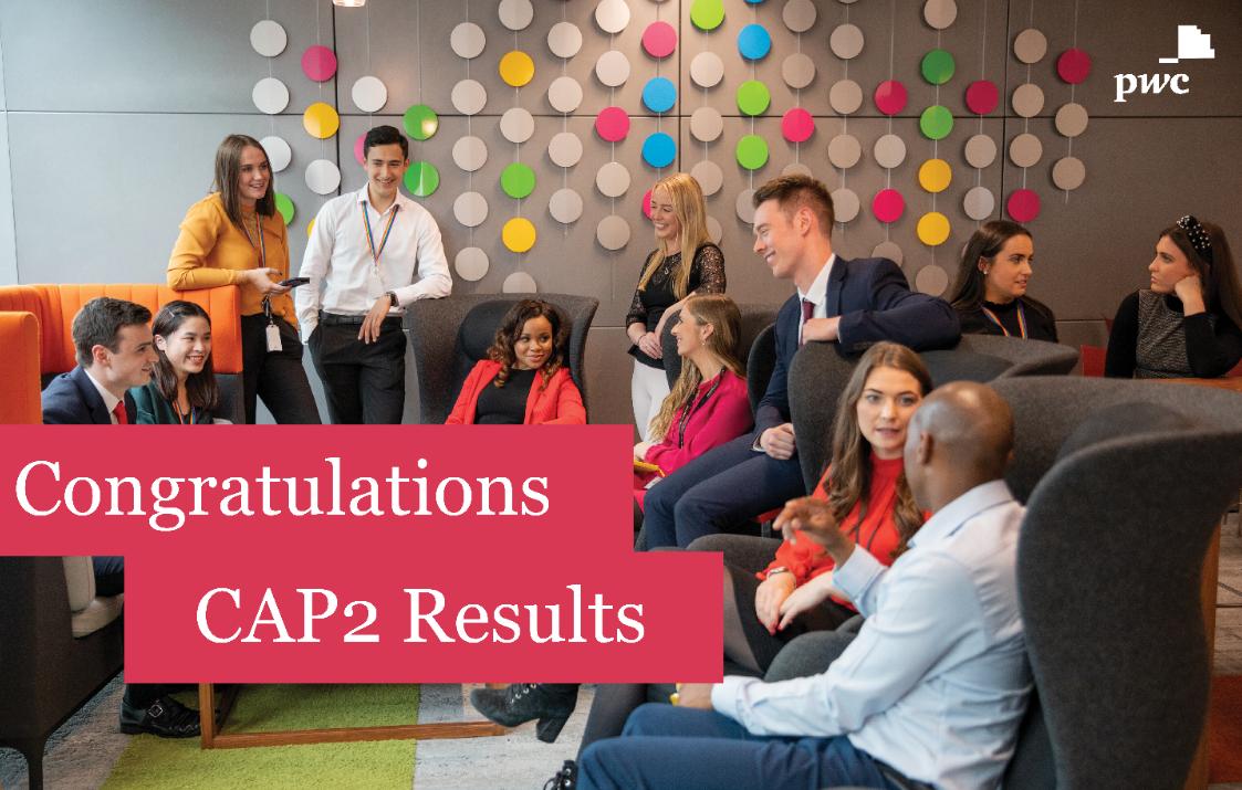 pwcirl_careers's tweet photo. Congratulations to all students receiving CAP2 results today. We are delighted that our PwC students placed 1st, 2nd, 4th, 5th, 7th and 8th! And are pleased with our firm pass rate of 84%, comparing favourably with the CAI pass rate of 67% #PwCProud https://t.co/iKOBplMtzk