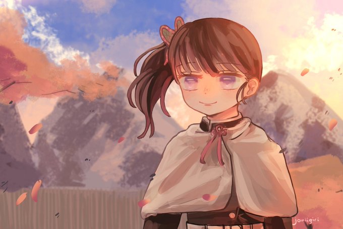 j🌏niさんがTwitterに投稿した栗花落カナヲ(鬼滅の刃)のイラスト。