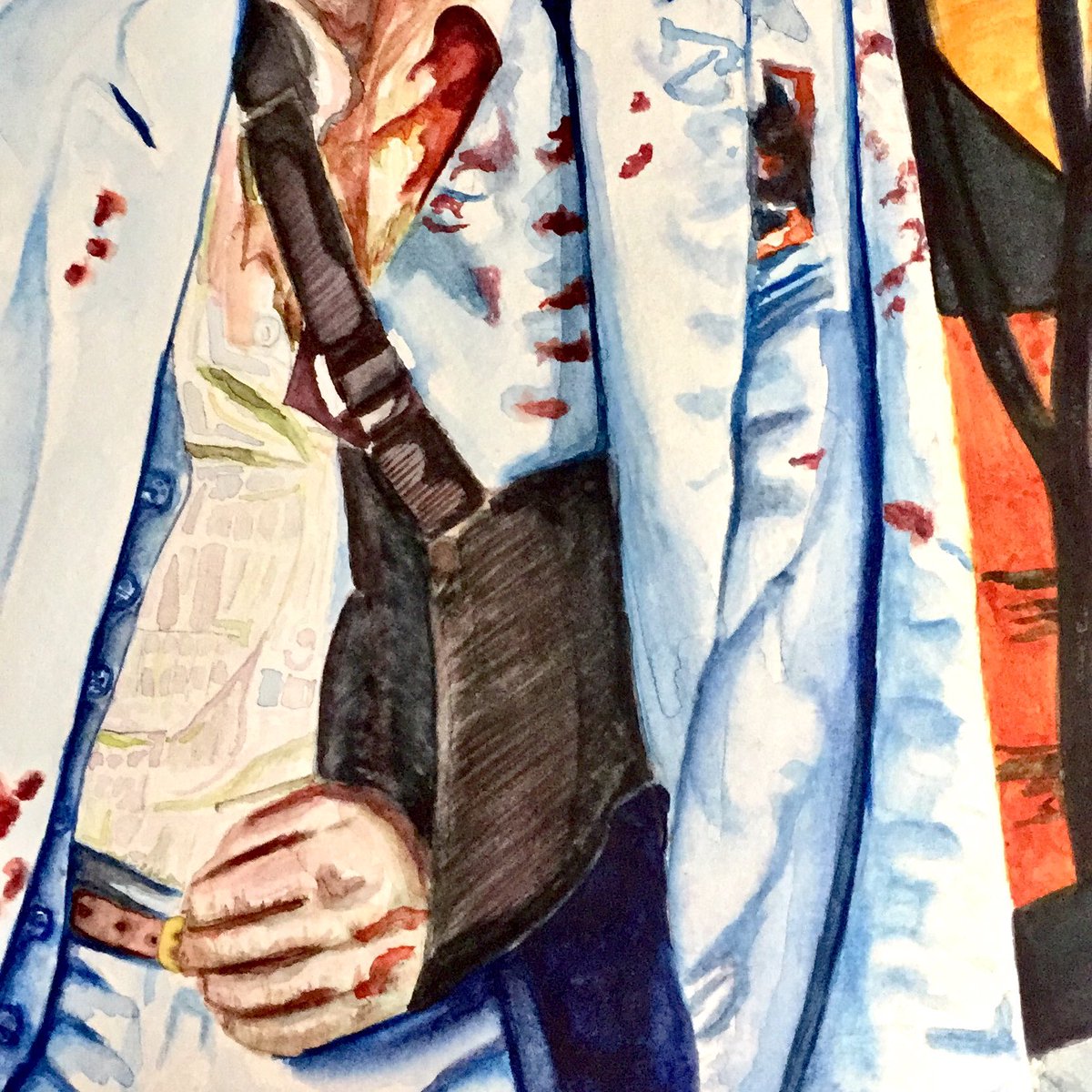 SUNCUNU's tweet photo. Retraté a uno de mis carnales más chingones que puede haber.
Le puse el traje de Tony Montaña en Scarface, una de sus pelis favoritas. https://t.co/oTNhgaHFwc