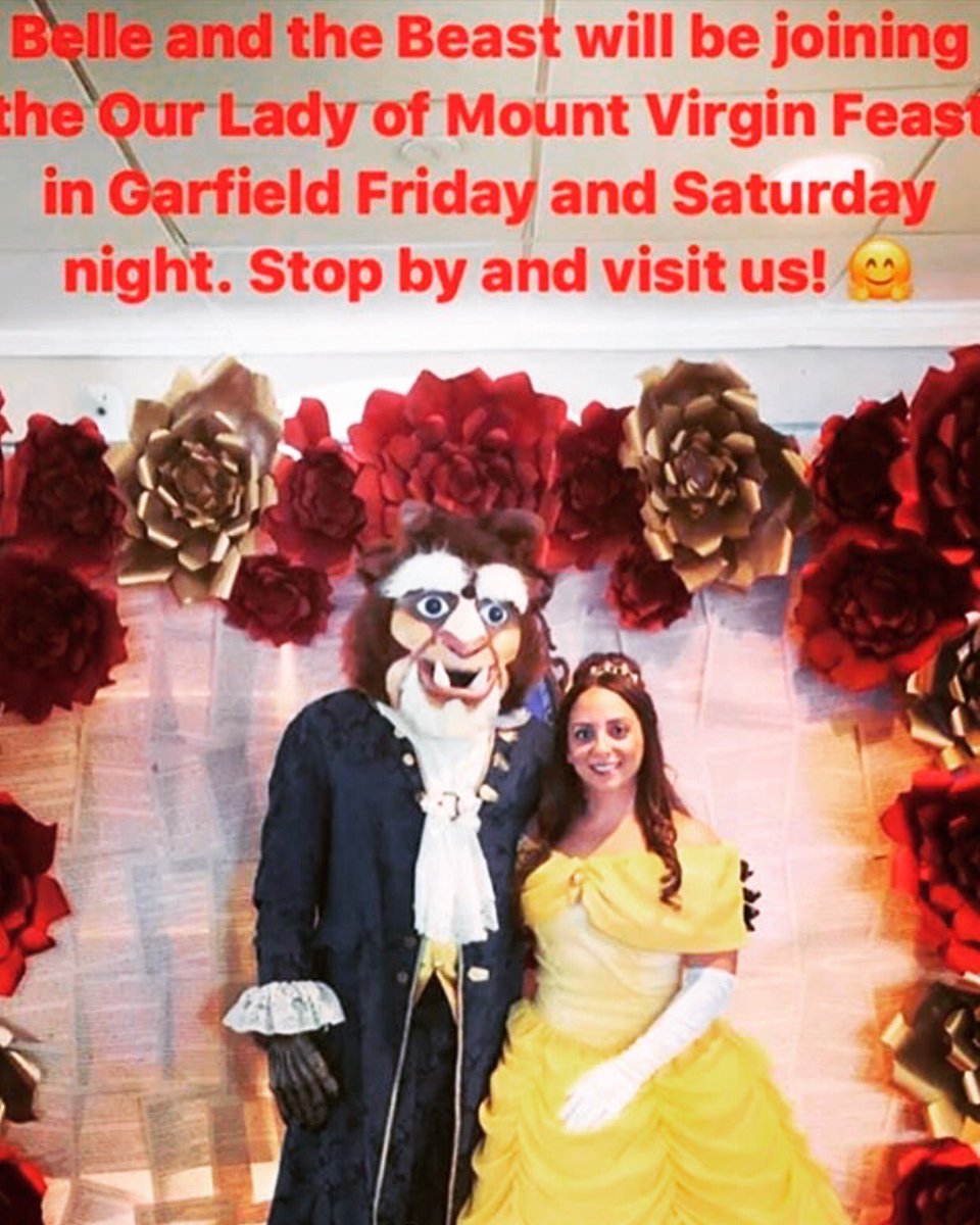 MountVirgin's tweet image. Take your picture with Beauty &amp;amp; the Beast tonight from6pm until 9pm #ourladyofmountvirgin  #italianfeast