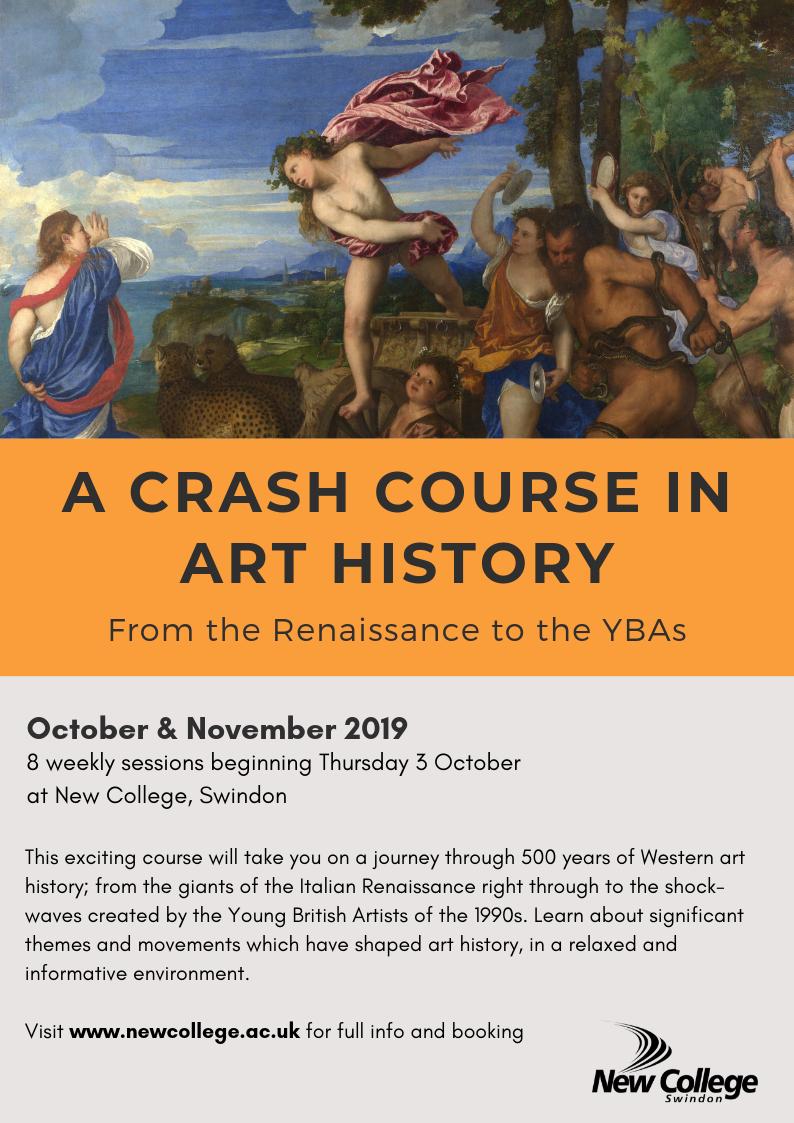 Great news! <a href="/NewCollSwindon/">New College Swindon</a> are now offering staged payments for several of their part-time courses, including 'A Crash Course in Art History', which I'll be leading in Oct &amp; Nov! Here's a link - newcollege.ac.uk/learn-with-us/…