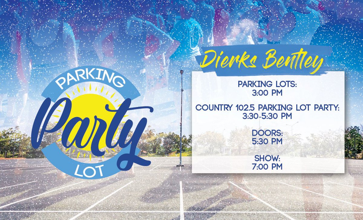 Country1025WKLB's tweet photo. The summer's not over yet! Join us before @DierksBentley tonight for our Parking Lot Party. You can also pick up your #SendMeBackstage shirt starting at 4pm https://t.co/I4JNV0irob
