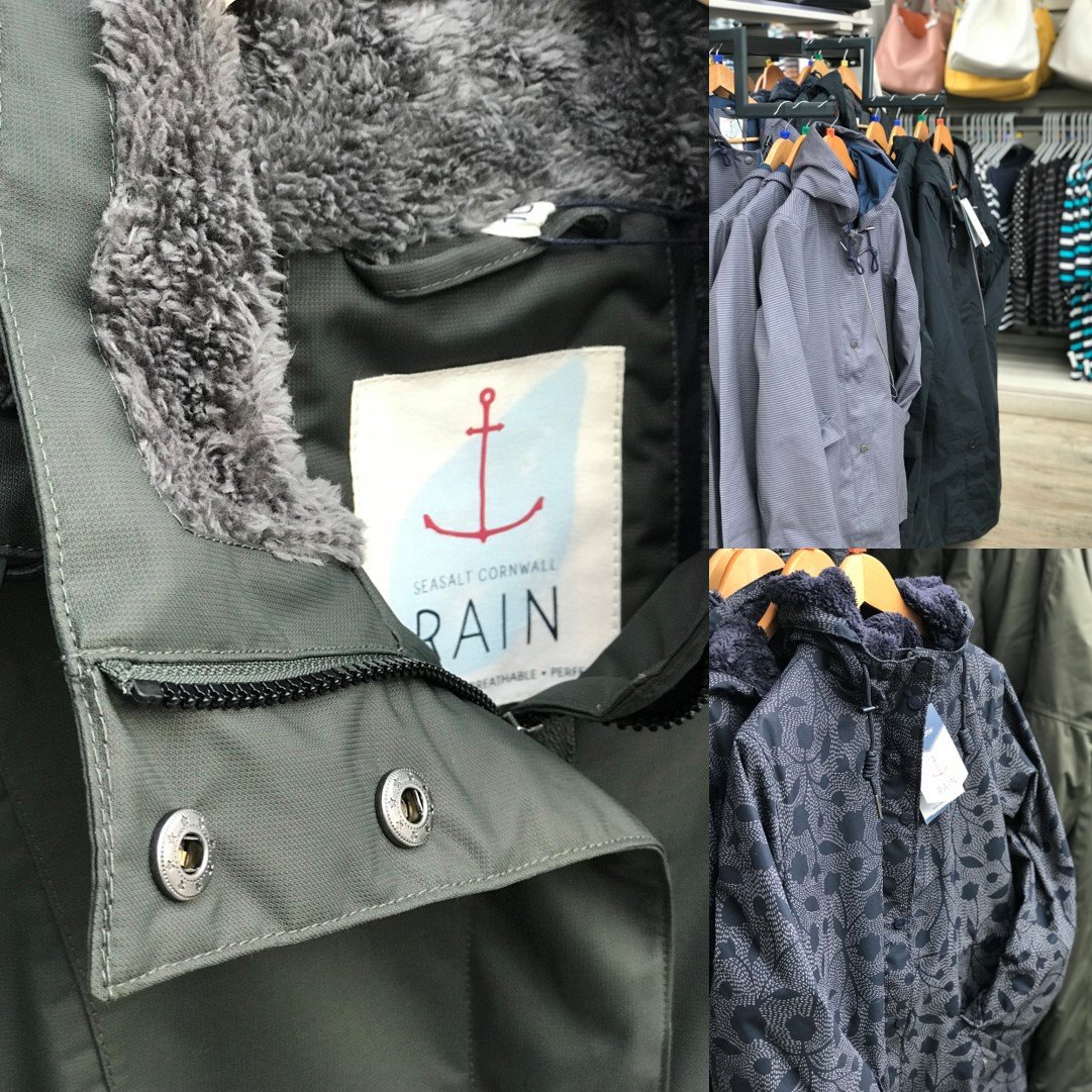 Garsons_Esher's tweet photo. Just in time... new season #SeasaltCornwall Rain coats now in store... as well as wellies and umbrellas! 🌦 ☔️ #staydryinstyle https://t.co/7i72Spzxdn