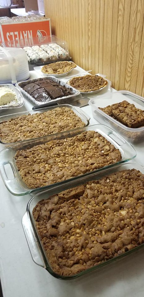 Did someone say pie? Cherry pie, apple pie, sugar cream pie...oh my! Let's not forget the cakes, rice crispy treats and brownies-YUM! Available at our 81st Annual Fish Fry, opening today! Hours are Fri 11-1:30p, 4:30-7:30p and Sat 4:30-7:30p 🥧 #FridayFoodies