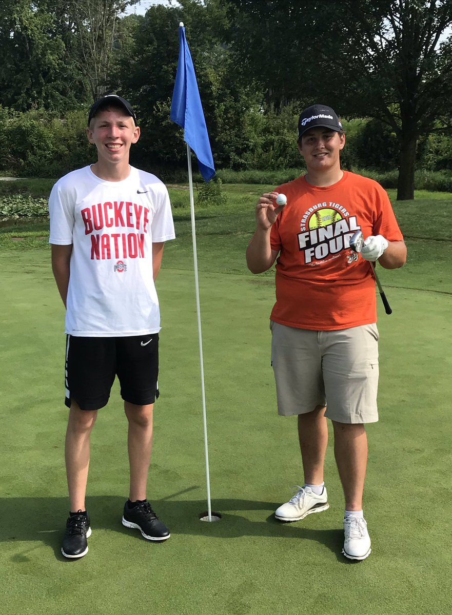 StrasVegasGolf's tweet photo. Congratulations to Kyler Shetler who had his first Hole in One today on the 103 yard 15th hole at Five Waters. Witnessed by Andrew Harvey https://t.co/6Kcg8UMfGI
