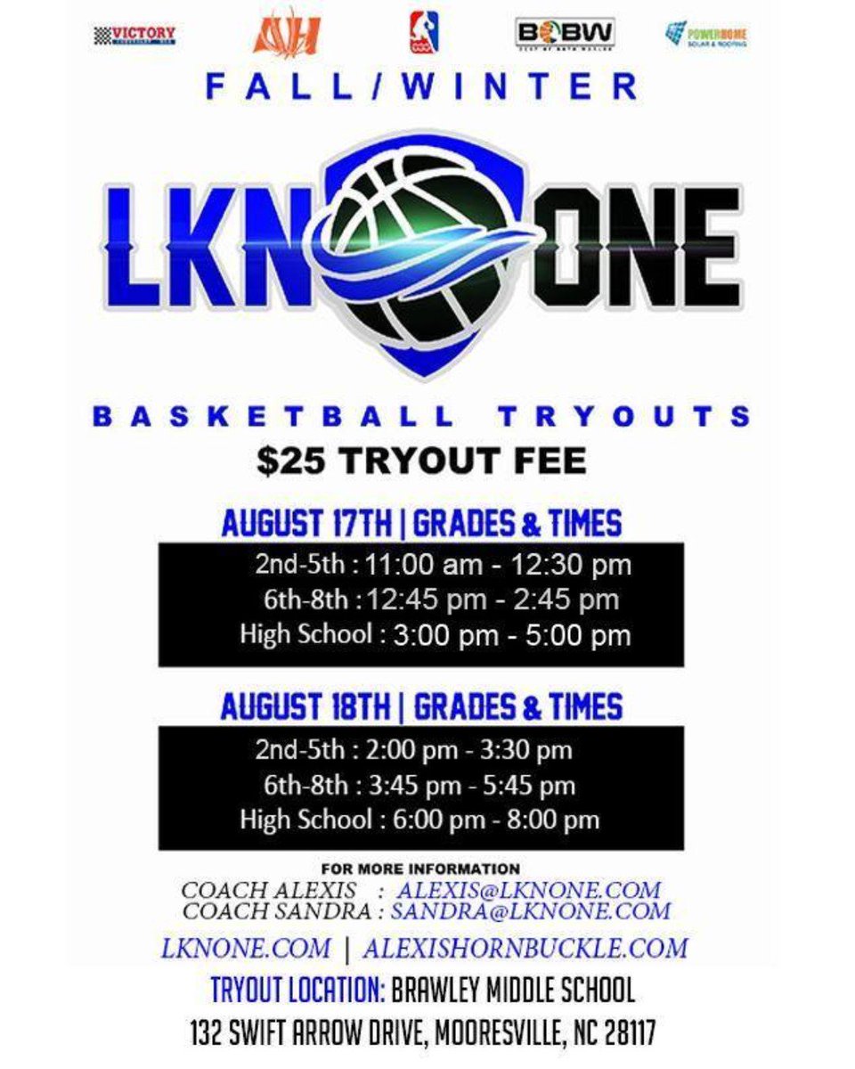 CLT_ONE's tweet photo. TODAY IS THE LAST DAY TO REGISTER!!  Boys and Girls Tryouts are tomorrow and Sunday!! Must register to try out! 🏀  https://t.co/fidvWbz0we
Boys flyer is shown first, Girls flyer is shown second 🏀 https://t.co/CH3pAf4jIh