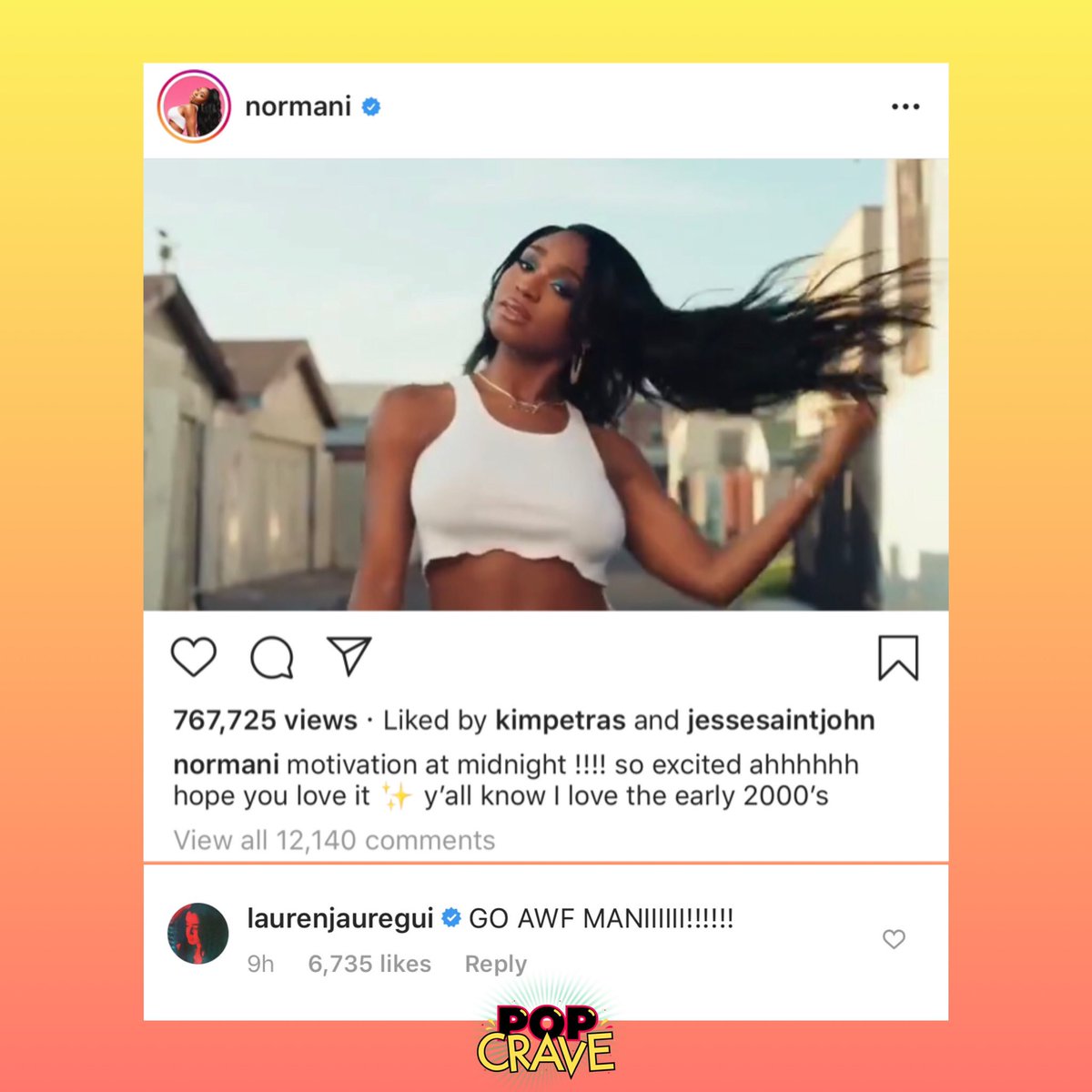 . @LaurenJauregui shows love for  @Normani’s  #Motivation music video. 