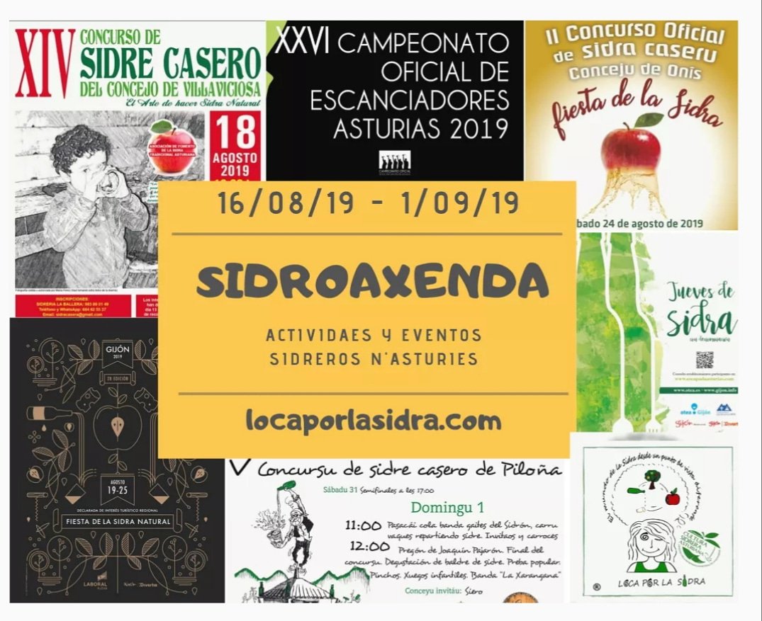 Os dejamos la próxima #sidroaxenda con diferentes eventos sidreros en #Villaviciosa #Gijón #Onís #Piloña #TapiadeCasariego 
¿Os lo vais a perder? #lloquinospolasidra #sidra #gastro #estoyeasturies 

locaporlasidra.com/sidroaxenda-16…