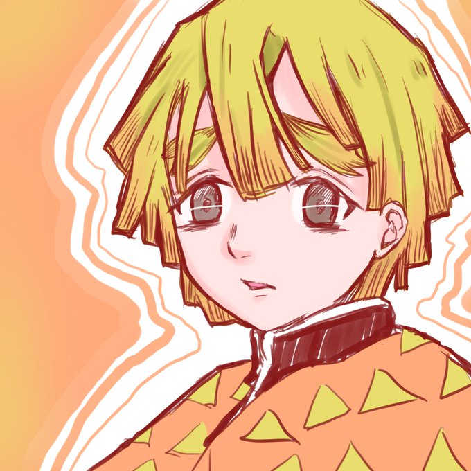 松々優希🔮さんがTwitterに投稿した我妻善逸(鬼滅の刃)のイラスト。