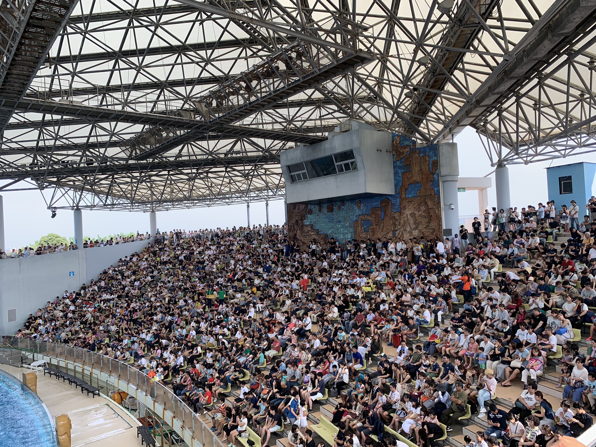Uzivatel 中野キュー Na Twitteru 人生において こんなにもイルカショーが満席な絵を見るのは これが最後かもしれないとさえ思ったビジュアル これを1日4回転満席かと思うとアテンダンス凄いよね
