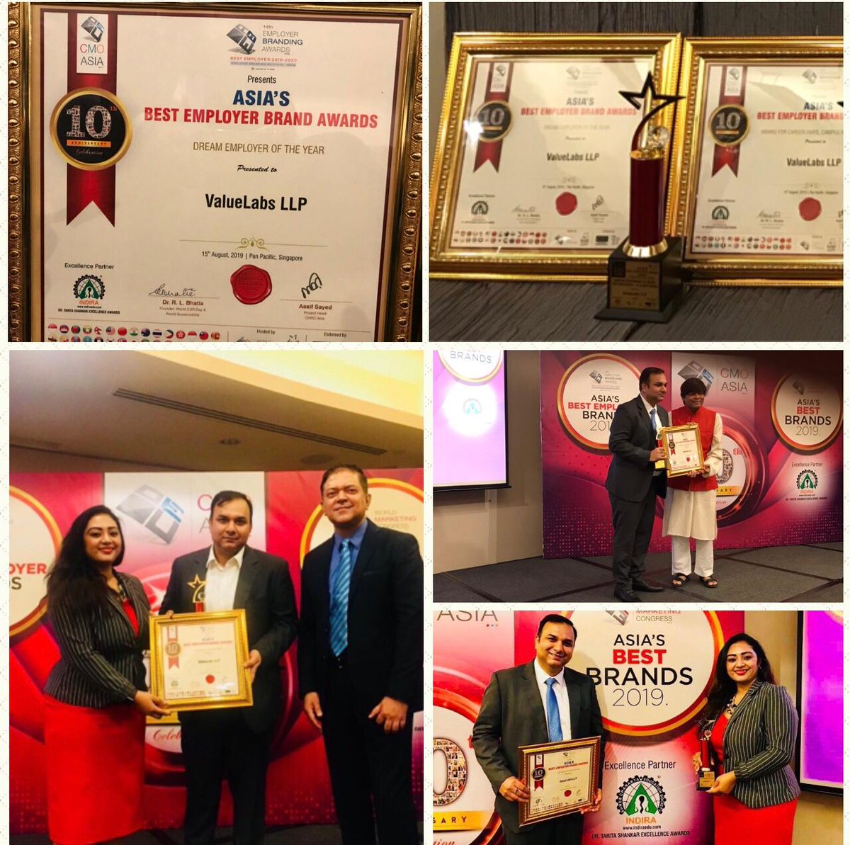 sengaranoopsing's tweet photo. Delighted to share that ValueLabs bagged 5 awards at Asia’s Best Employer Brand Awards 2019 Singapore.

We received awards for #BesEmployerBrand,
#DreamCompaniesToWorkFor IT&amp;Software, #DreamEmployerOfTheYear, #Career Fairs &amp; Campus Recruitment,#TalentManagement.

Proud moment. https://t.co/t1le55DoIG