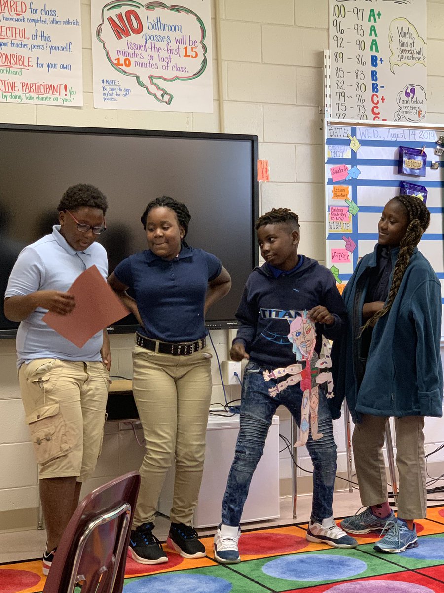 Meekthomps's tweet photo. Project based learning started week 1 for Humphries Scholars! We are gearing up for comparing characters and created our own super hero characters and descriptions! #5thgrade #scholars #learningisfun https://t.co/eYmRJpf9Ze