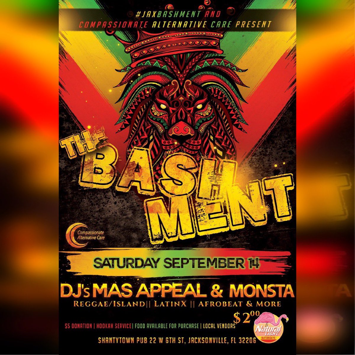 JaxBashment's tweet photo. Lock in the date!!  Sept 14th, 9PM at Shantytown Pub!! #bashment https://t.co/Fk0BBAOXYO