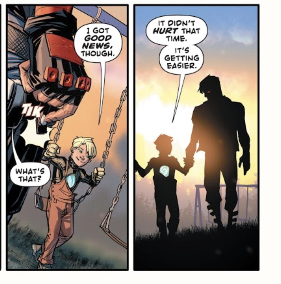 now Jason's become the one who comforts the frightened kid 