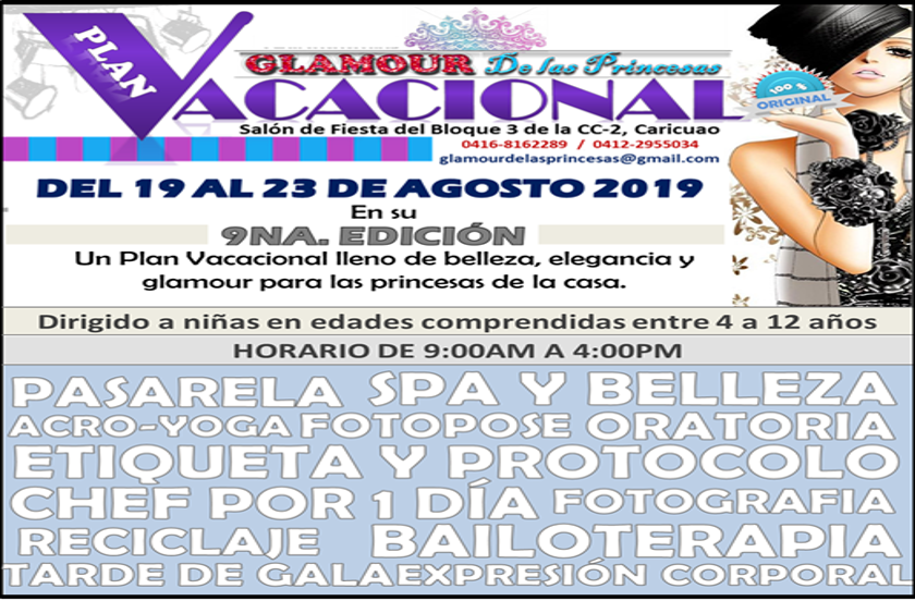 Expresartedance's tweet image. ÚLTIMOS CUPOS. Plan Vacacional GLAMOUR DE LAS PRINCESAS, el mejor Regalo para la princesa de la casa en estas vacaciones. Escribe a glamourdelasprincesas@gmail.com y te damos mayor información. @Caricuaoonline @Caricuaoactivo @CaricuaoCanagua