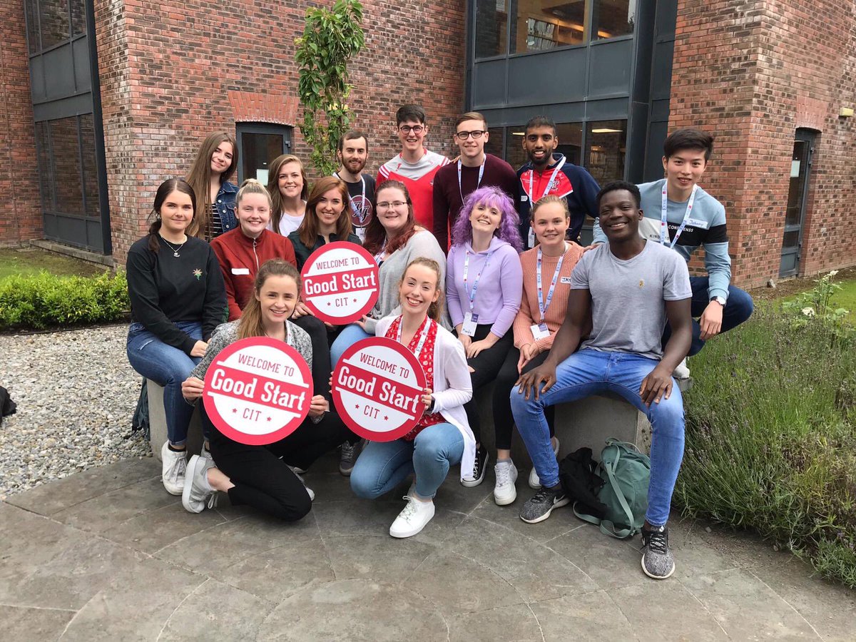 MTU_ie's tweet photo. We are the Good Start Ambassadors and we look forward to welcoming you, our new first year students, to CIT. #GoodStart2019 is a fun, casual welcome for you at CIT and will introduce you to some important aspects of life at 3rd Level. #firstyear #firsttimeatcollege https://t.co/7ZnARA2cpR