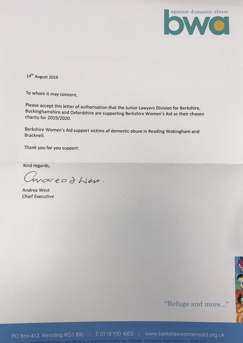 JLD_BBO's tweet photo. JLD BB&amp;O are pleased to announce that Berkshire Women's Aid will be our charity of the year 2019/2020 as voted by committee members. To find out more please visit: https://t.co/DMaq6NQWo0 @BWA_RDG        #Berkshire  #charity #berkshirewomensaid #support https://t.co/WzlGz4eQEX