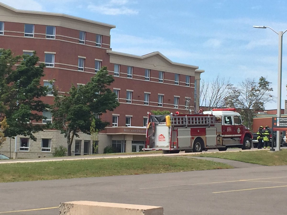 Three fire trucks at UPEI right now #PEI
