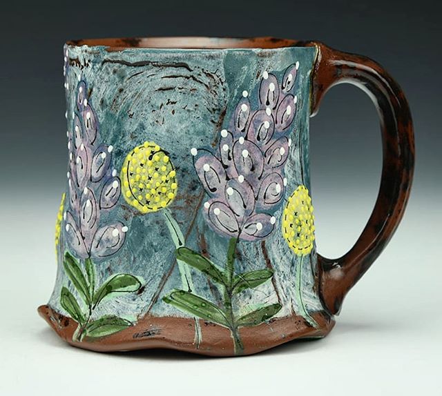 CharlieCGallery's tweet photo. Lovely Lupine and Billy Button Mug by tapietsch available on our site #teresapietsch #lupine #billybutton #redclaylove #ncpottery https://t.co/IzpMIwSEZ9