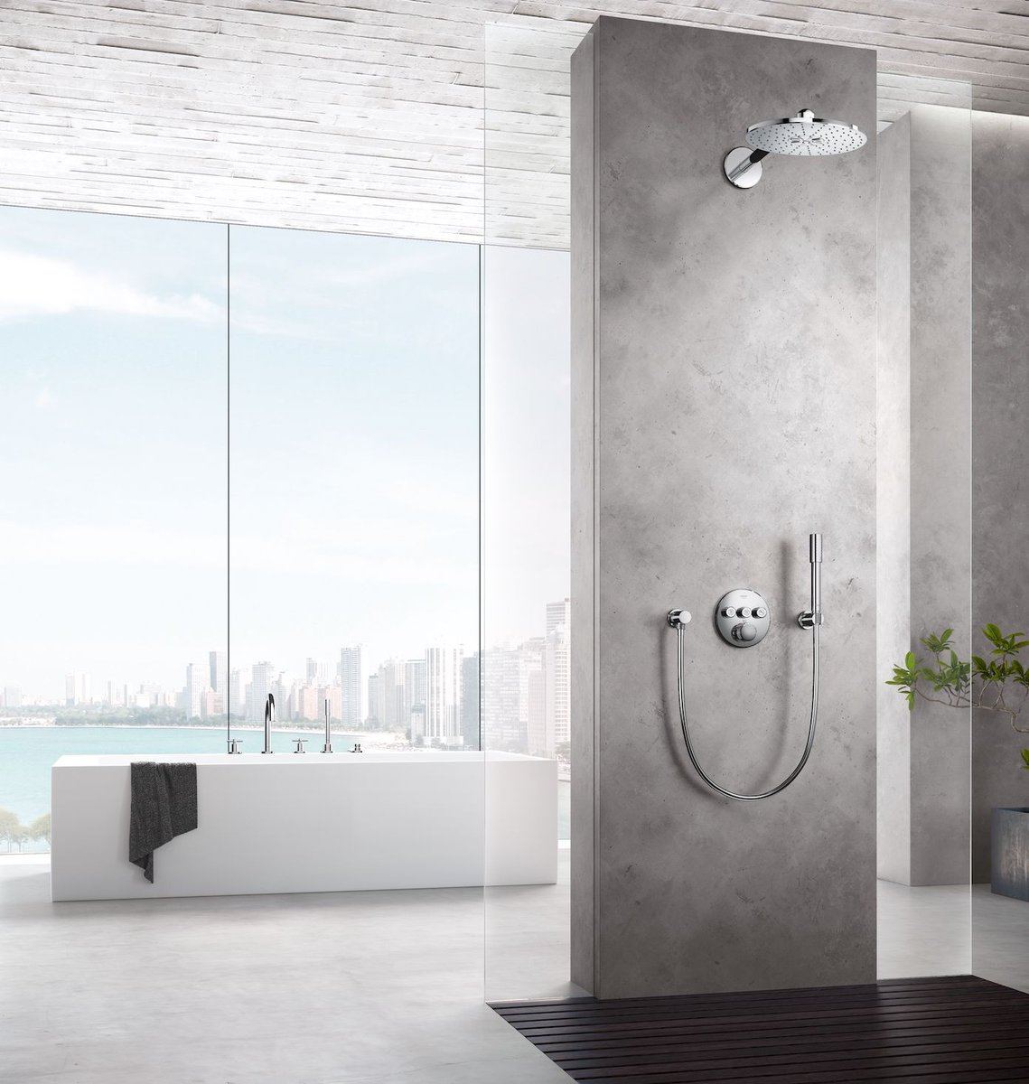 GROHE SmartControl. Your perfect shower experience is here, right at your fingertips. bit.ly/2SDjMCn #bathroom #shower #bathdesign