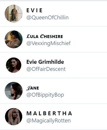 || Find me on ANY of my Descendants accounts. OCs welcomed and ENCOURAGED.

Also, love me some crossovers.