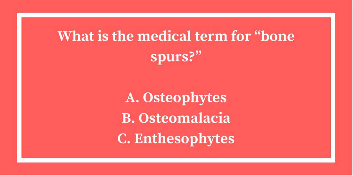 Consultant360's tweet photo. Answer: https://t.co/FxYmPHk9Ye #CONtrivia #medicaltrivia #bonehealth #bonespurs https://t.co/F7rfJREuz9