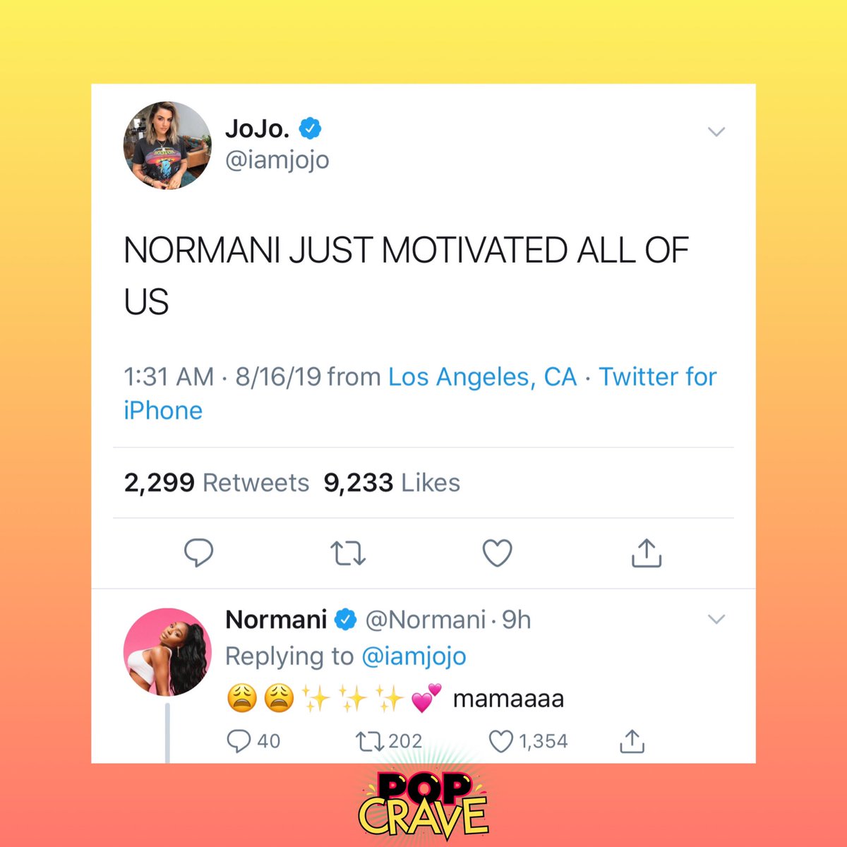 . @iamjojo supporting  @Normani after the release of  #Motivation. 