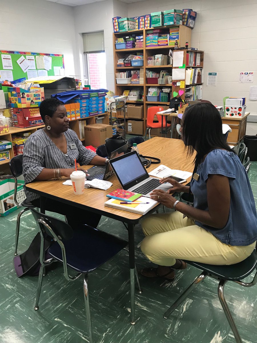 CynthiaSJewell's tweet photo. These ladies are busy creating the Guided Reading strategy calendars ⁦@ghardenbrooks⁩ ⁦@DMitchellSES⁩! Keep up the great support ladies! #SES #SimplyExceptionalSchool #ExpectExceptionalHCS #SmilingEducatorsSucceed #PlanningWithAPurpose https://t.co/bebboW4HYl