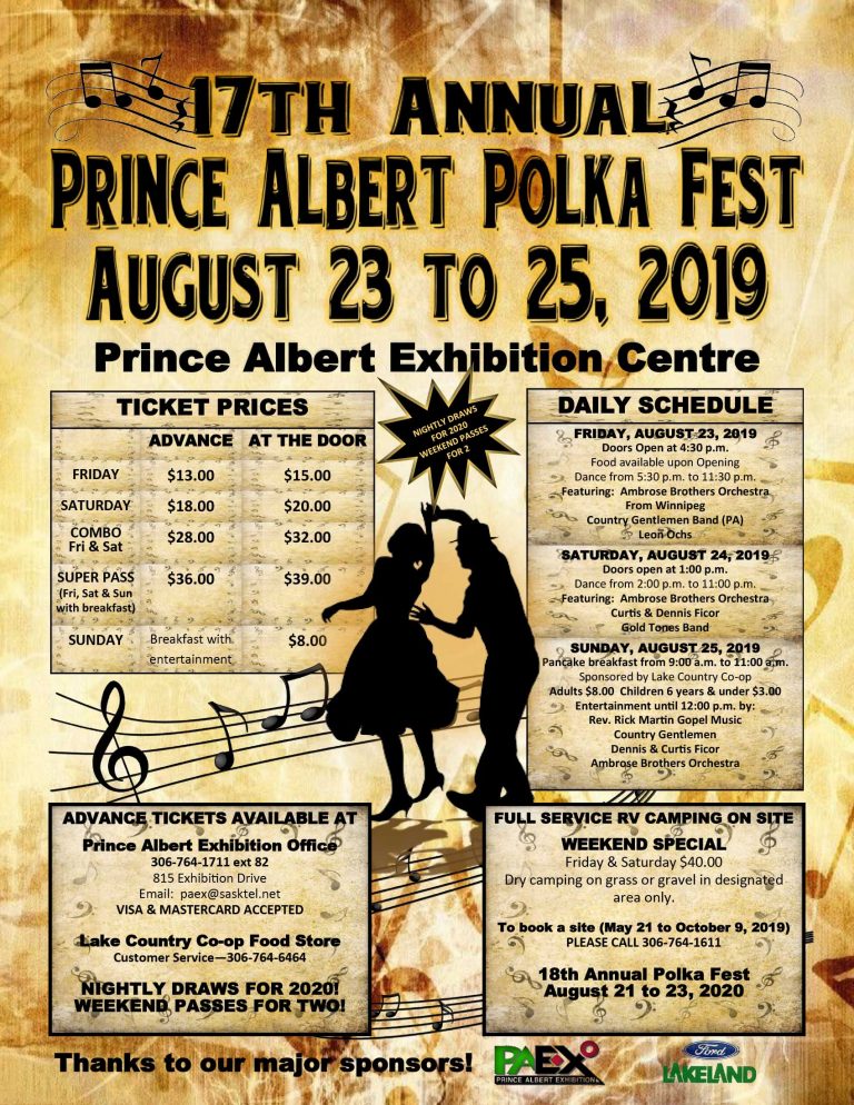 PAtourism's tweet photo. Prince Albert is your destination for the 17th Annual Polkafest from August 23 to 25. It's a great time with music, dancing, food and fun!
#WorthTheStayPA #Polka #Polkafest https://t.co/YDWlWQBX3f
