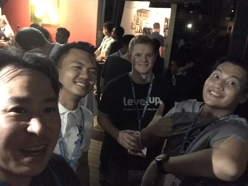 GetShifter's tweet photo. Happy after party in Singapore 🇸🇬 We had lots of conversations about next event! Thank you for arranging the event, and see you tomorrow! @wordcampsg #WordCampSG #WCSG #Getshifter #JP_Getshifter https://t.co/EZ9TT4K1wb