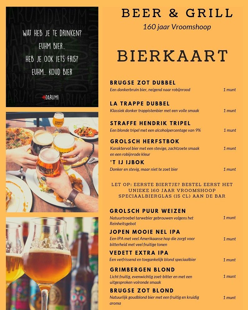 FeestweekVhoop's tweet photo. 📸🍺 De #bierkaart voor de eerste editie van Beer &amp; Grill op zondag 8 september van 14.00 tot 20.00 uur! 🍺📸

#feestweekvroomshoop
#160jaarVroomshoop https://t.co/MKZsKxmkVj