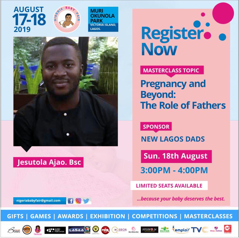 nigeriababyfair's tweet photo. Daddies in the house aren’t left out. Join the conversation on your role as a father from pregnancy and beyond. Register here: https://t.co/aYj0ZYHX3C #NigeriaBabyFair #DaddyGang #fatherhood https://t.co/wzZvsYYVy0
