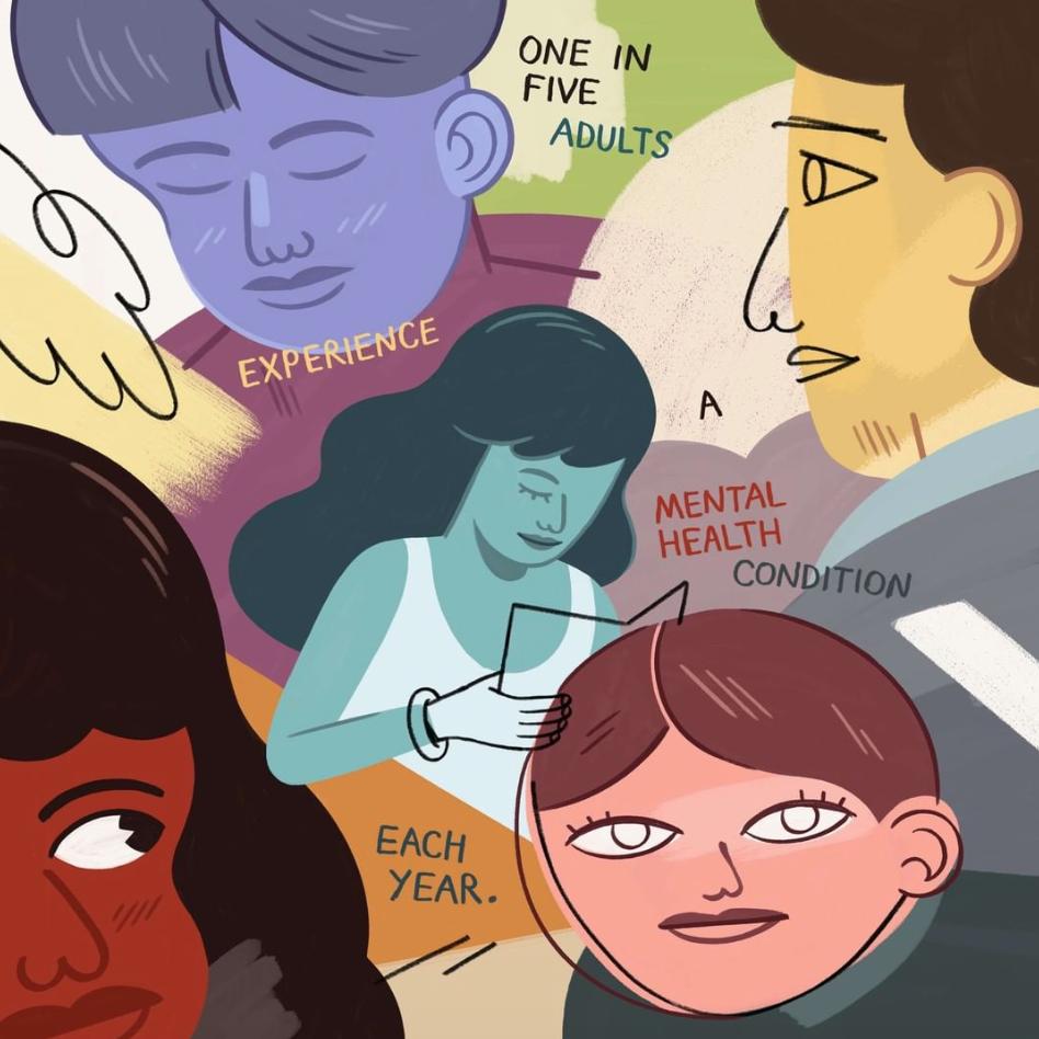 1 in 5 adults will experience a mental health condition each year – and they deserve our support and understanding. Via <a href="/NAMI_Baltimore/">NAMI Metro Baltimore</a>