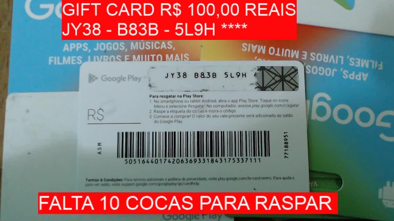 COMO RESGATAR CARTÃO GIFT CARD DE RASPAR - CARTÃO PRESENTE