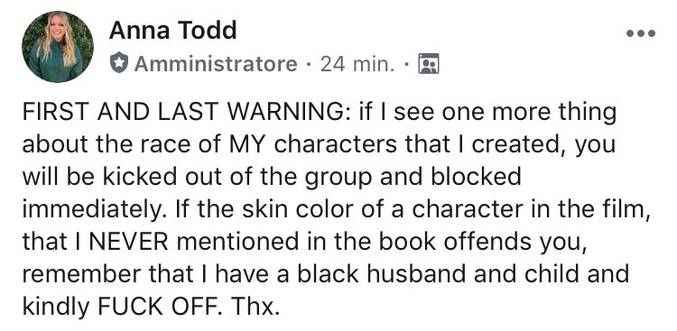 AfterItaly's tweet photo. Agosto 2019 e per molti il colore della pelle di un attore è ancora un problema 🙄 https://t.co/stpM30xgNs