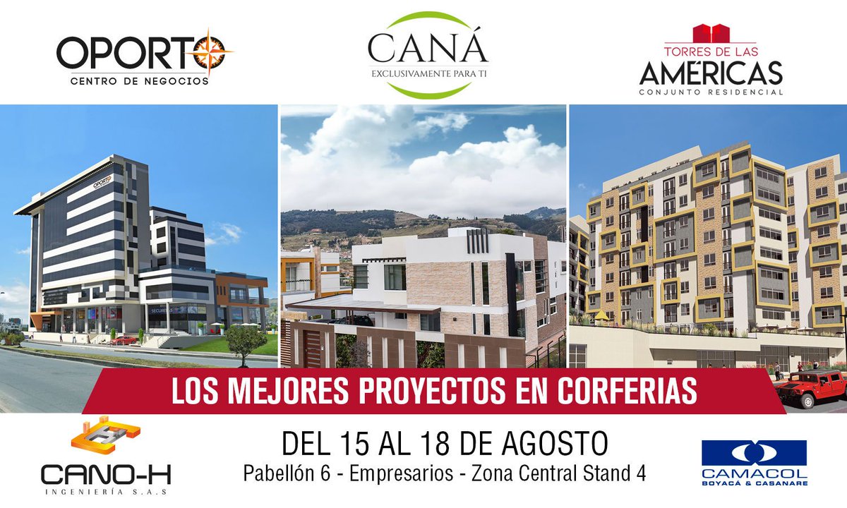 CANOH_ING's tweet image. #LosMejoreProyectos🙌de #Tunja @CANOH_ING en #BoyacáBicentenariaEnCorferias Pabellón 6 Stand 4 con @CamacolBoyaca hasta el 18 de agosto en #Bogotá @BoyacaCorferias #OPORTO Centro de Negocios, #CANÁ y #MuchoMás +Info: +57 317 368 6693 • 318 514 4517 • 316 213 1067 👷