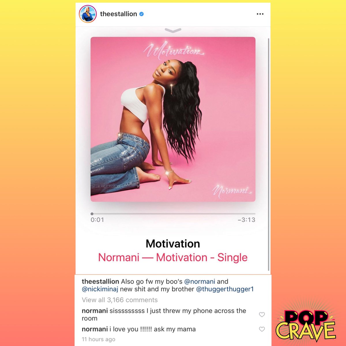 Megan  @TheeStallion supporting  @Normani and her new single,  #Motivation. 