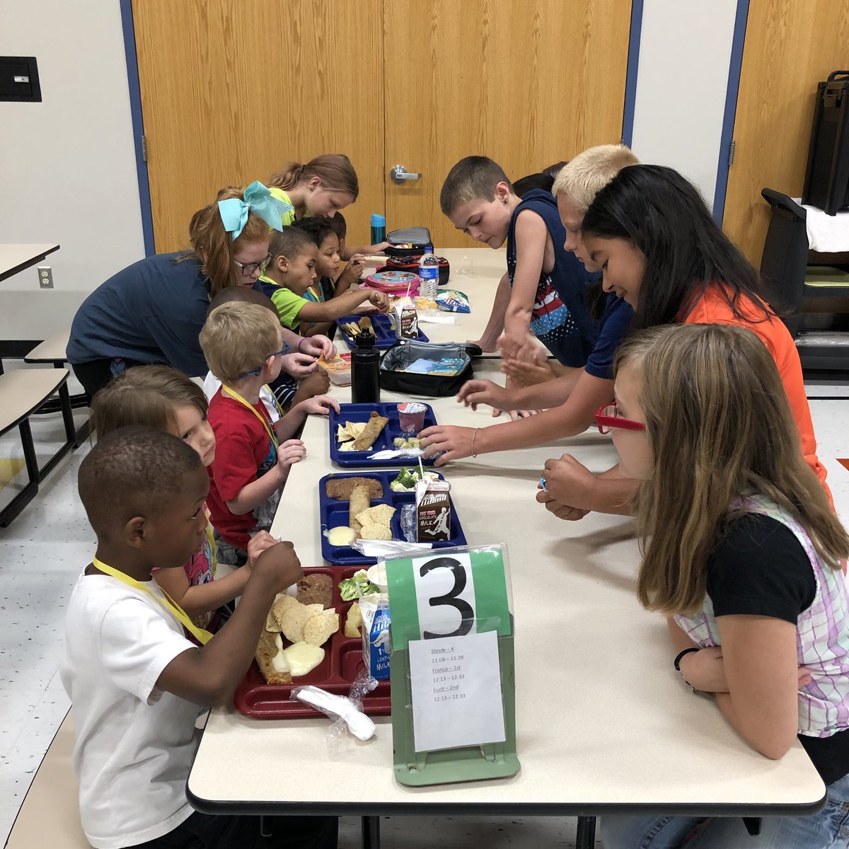 Ms_Davison_'s tweet photo. The 5th graders enjoy helping the Kindergarteners during lunch! @WeAreCottonwood #WHY305 https://t.co/MD5N7MdIkx