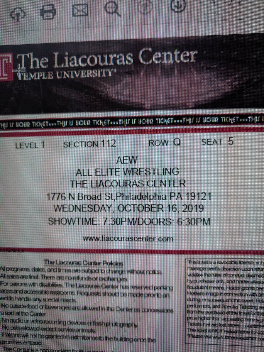 Aew Liacouras Center Seating Chart