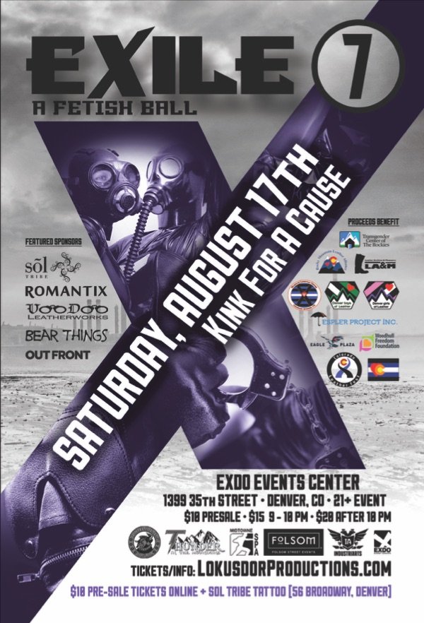 CLFevent's tweet photo. Busy weekend ahead! Join us at Exile 7 Fetish Ball Saturday night, and Pueblo Pride 2019 on Sunday!

https://t.co/JkphXq9vWR

https://t.co/spSjDqHLj0

#clf_2020 #coloradoleatherfest https://t.co/3D7O8wX868