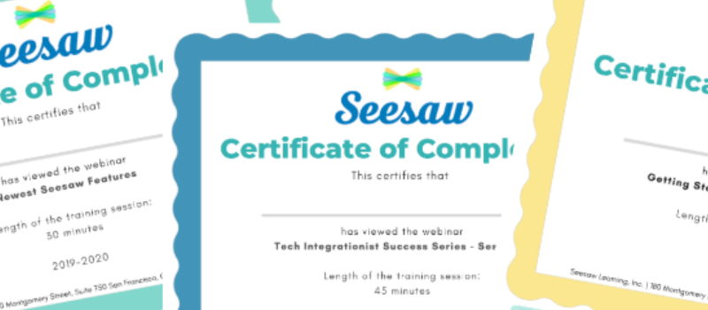 edtechbcoe's tweet photo. Did you know that @Seesaw has amazing PD in your PJ's webinars? You can earn session-specific certificates which are a great way to show your dedication to learning. Kick of your year with this amazing tool! #ButteCOE #BCOErocks #ButteTeachers #ButteAdmin https://t.co/AMHlpU3laj