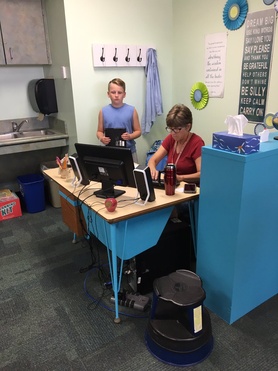 NR_KJones's tweet photo. We are excited to check out books at our *new* MS library! So many titles, so little time! @NRMiddleSchool #WeAreNR #bookworms https://t.co/Hj9qDkY9oD